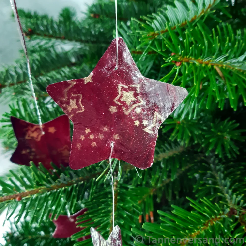 Girlande Sterne aus Capiz Dunkelrot Gold 7 x 180 cm - Image 3